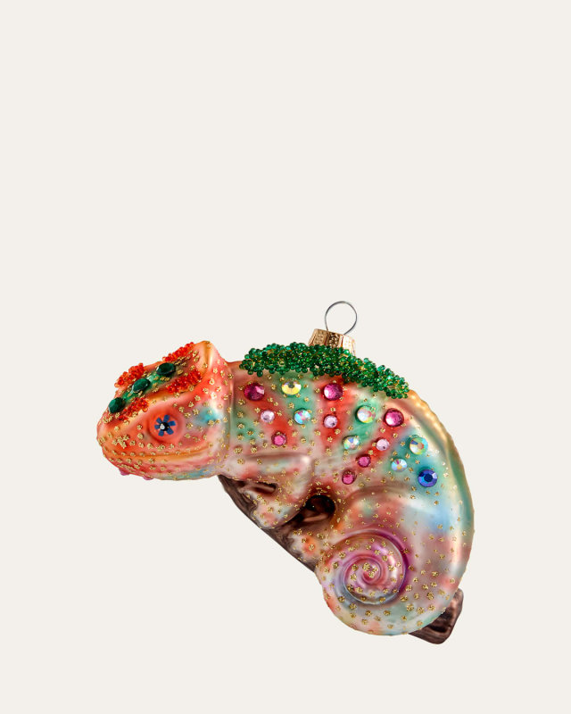 Rainbow Iguana Christmas Ornament